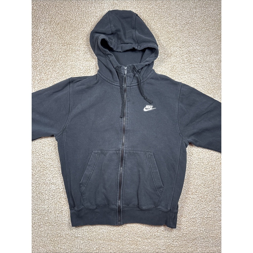 Nike Full Zip Hoodie Jacket Men's Size S Black Fleece Sportswear BV2645-010